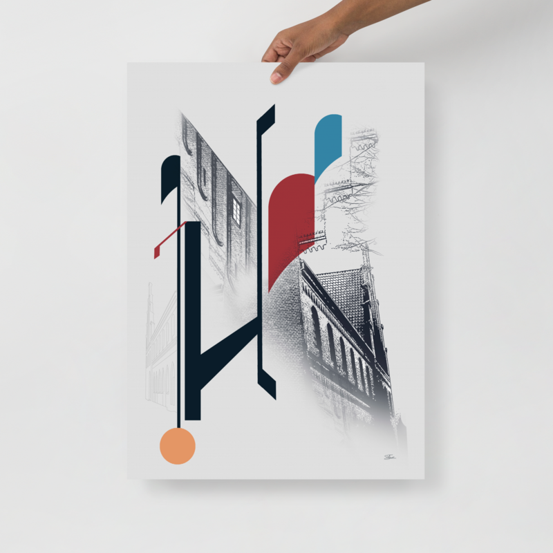 Plakaten &quot;Musik på Mygningen&quot; 50x70 cm. Dette værk trykkes kun i 20 eksemplarer.