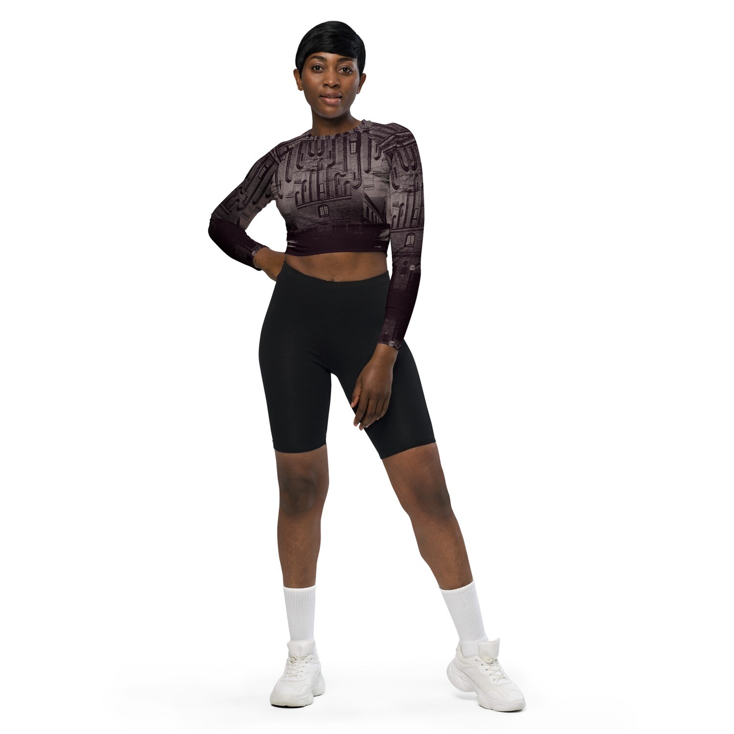 &quot;Mygningen&quot;, recycled long-sleeve crop top