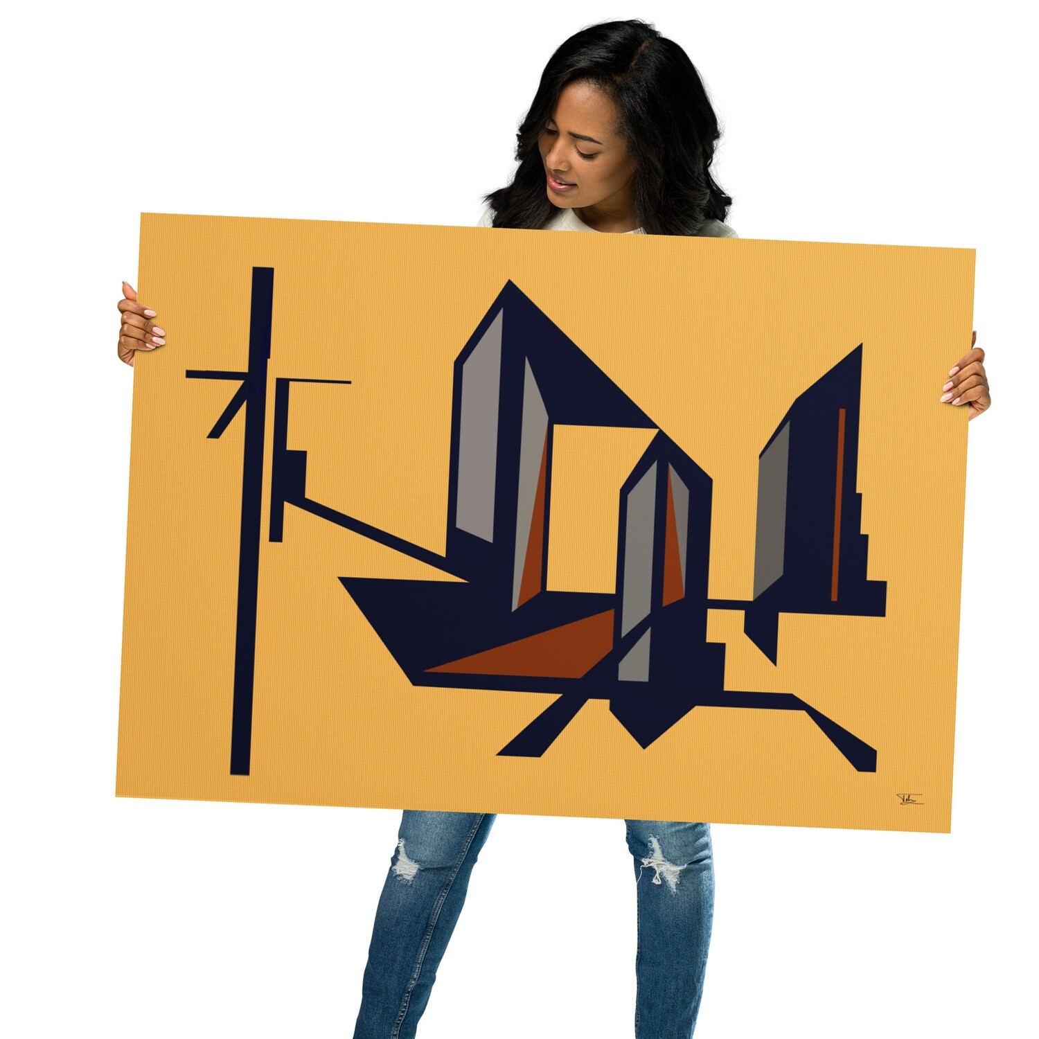 Taktil bebygget komposition, poster 50x70 cm / 70x100 cm