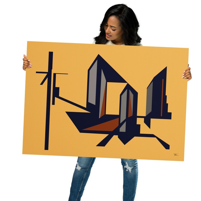 Taktil bebygget komposition, poster 50x70 cm / 70x100 cm