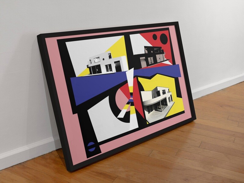 Miami villa, framed poster 50x70 cm / 91x61 cm