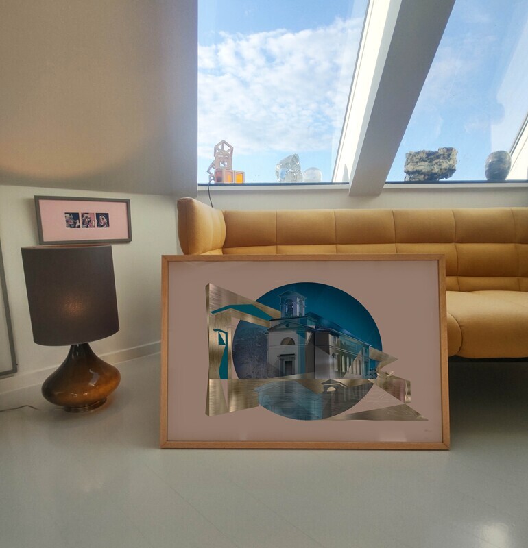 Hørsholm Kirke, framed poster 50x70 cm / 61x91 cm