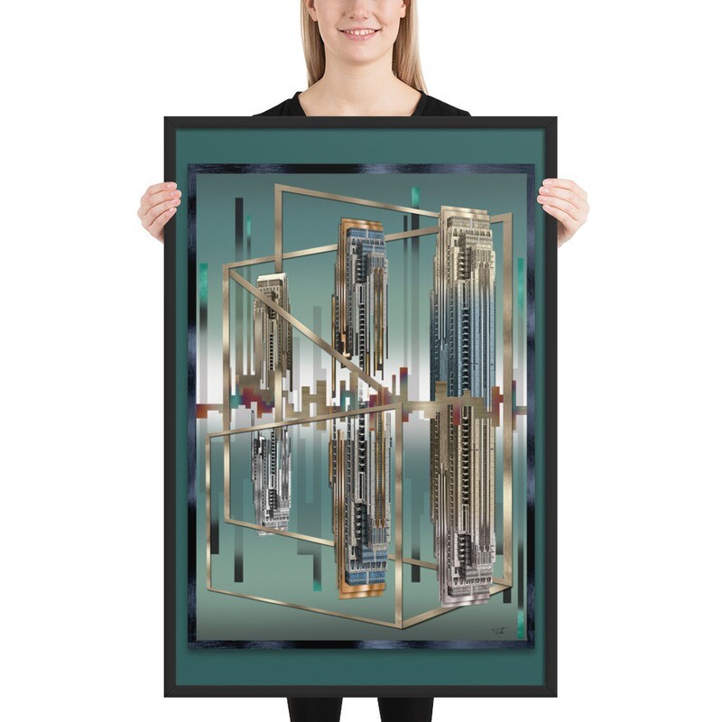 Al Habtoor city, framed matte paper poster
