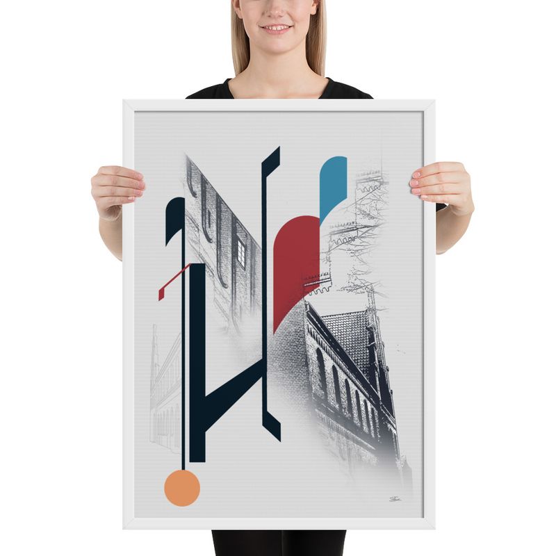 &quot;Musik på Mygningen&quot;, indrammet mat plakat 50x70cm. Dette værk trykkes kun i 20 indrammede eksemplarer