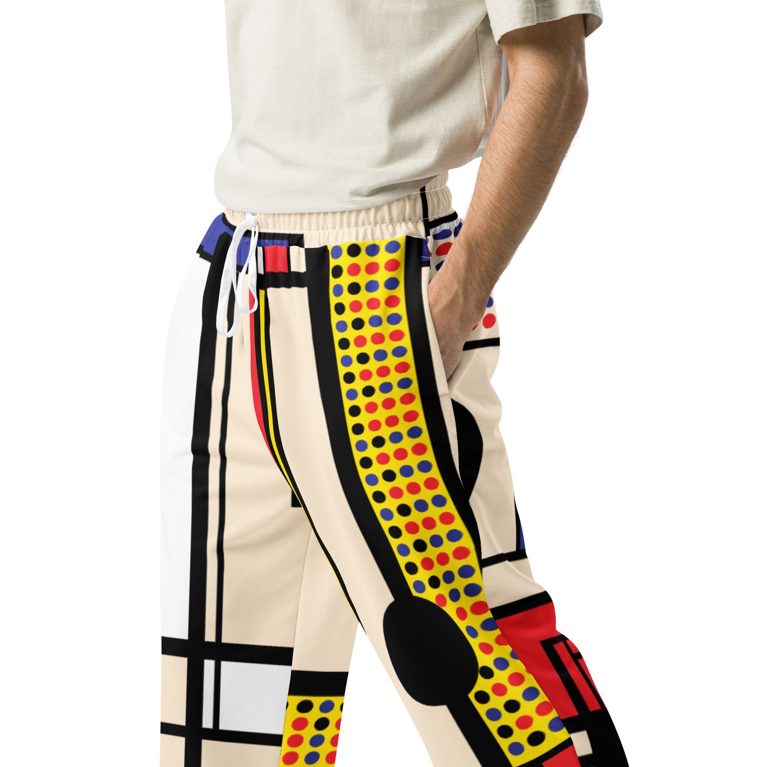 Pop arty, wide-leg unisex joggers