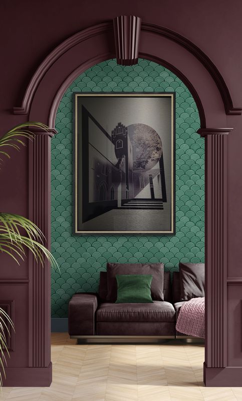 "Månelys over Klostergaarden", indrammet mat plakat 50x70 cm. Dette værk trykkes kun i 20 indrammede eksemplarer.