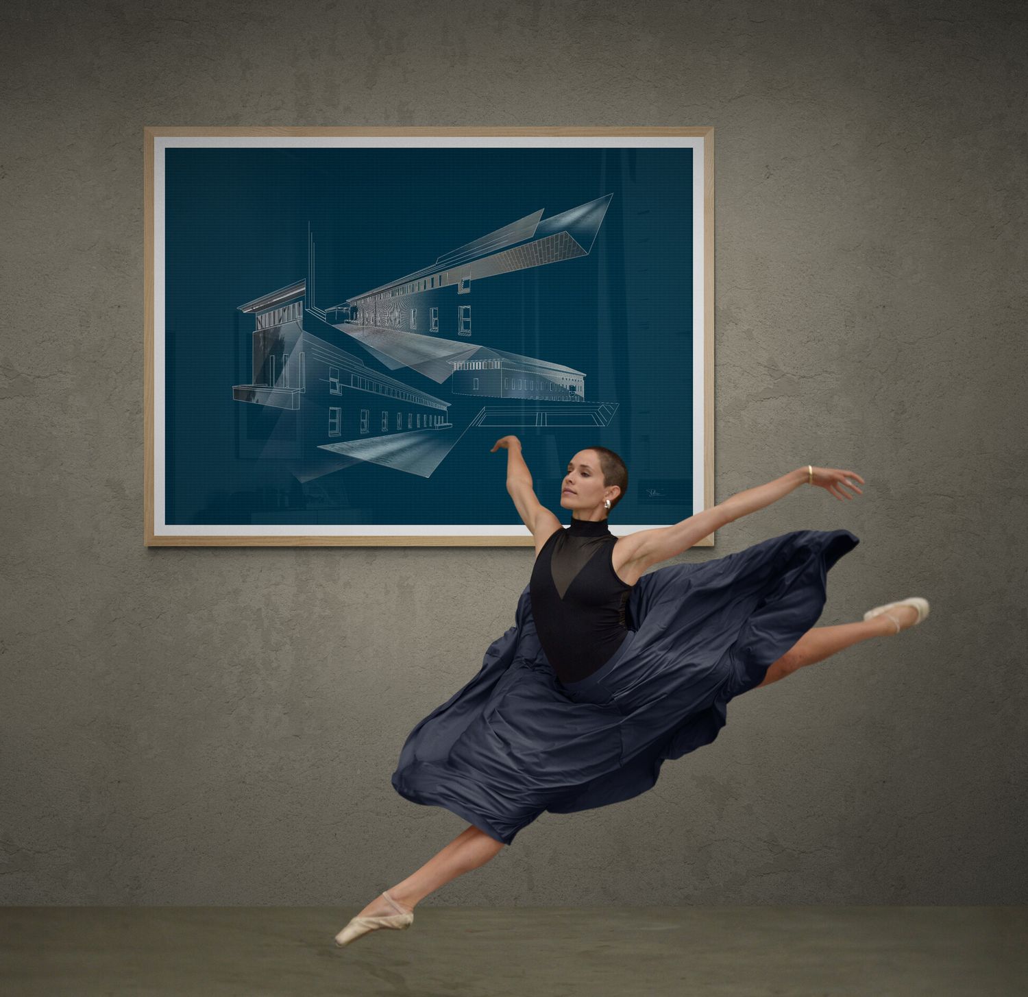 &quot;PG&quot;, indrammet mat plakat 50x70 cm. Dette værk trykkes kun i 20 indrammede eksemplarer.