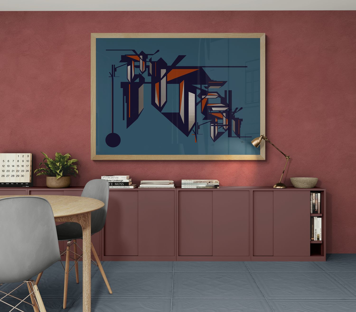 Omvendt komposition, framed poster 50x70 cm / 61x91 cm