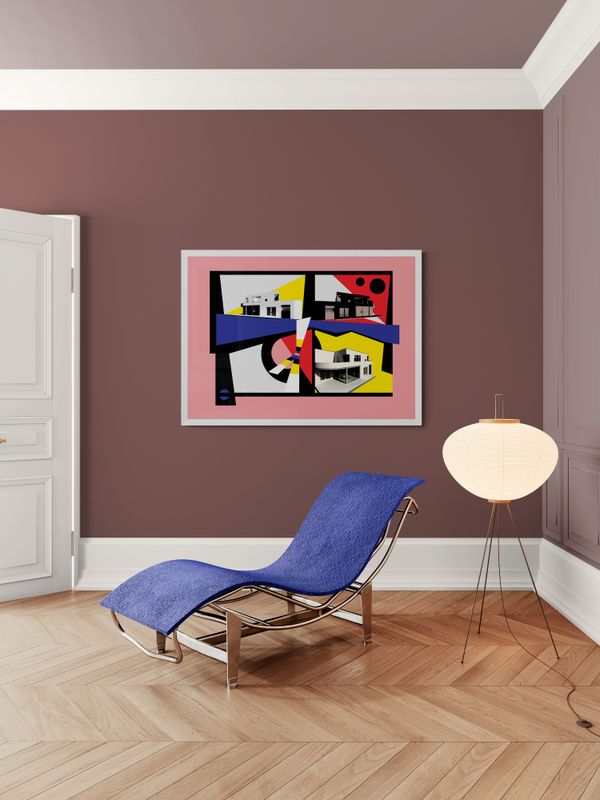 Miami villa, framed poster 50x70 cm / 61x91 cm