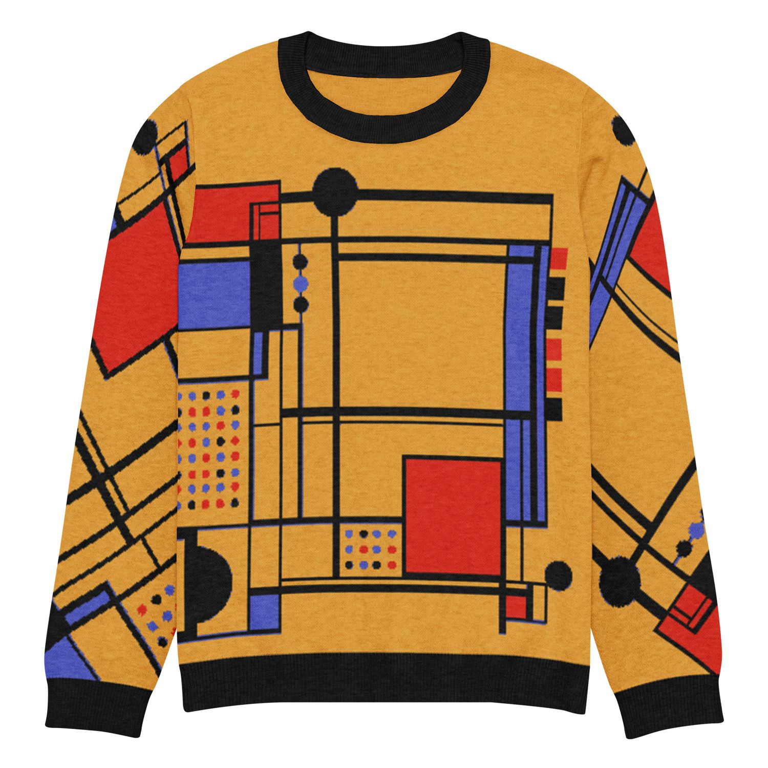 Pop arty, knitted crew neck sweater