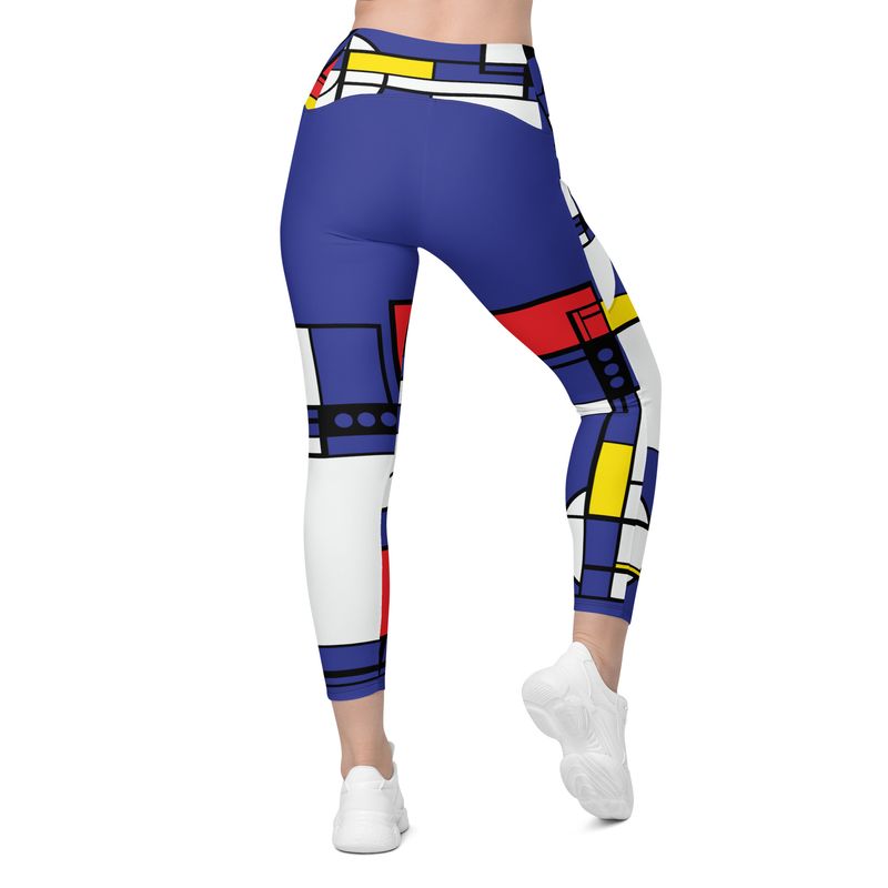 Pop arty, recycled leggings with pockets