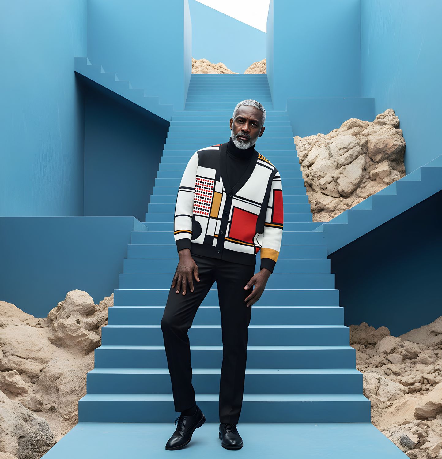 Pop arty, knitted cardigan