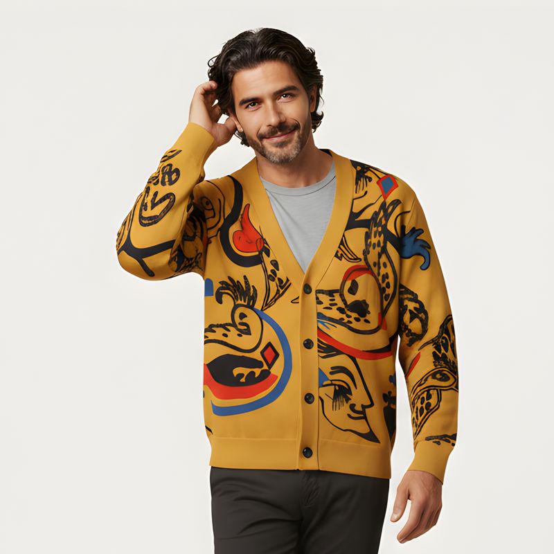 Safran tatoo, knitted cardigan