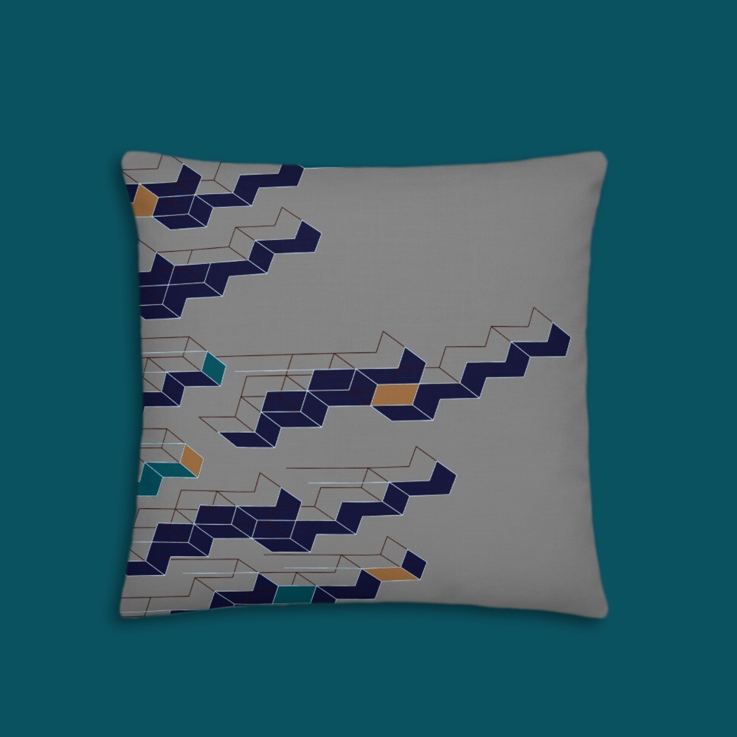 Tetris-ish - with zipper and filling, Size in cm: 46×46