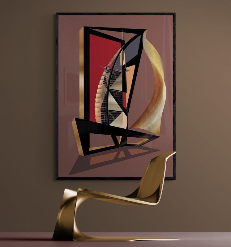 Burj al Arab, framed poster 50x70 cm / 91x61 cm