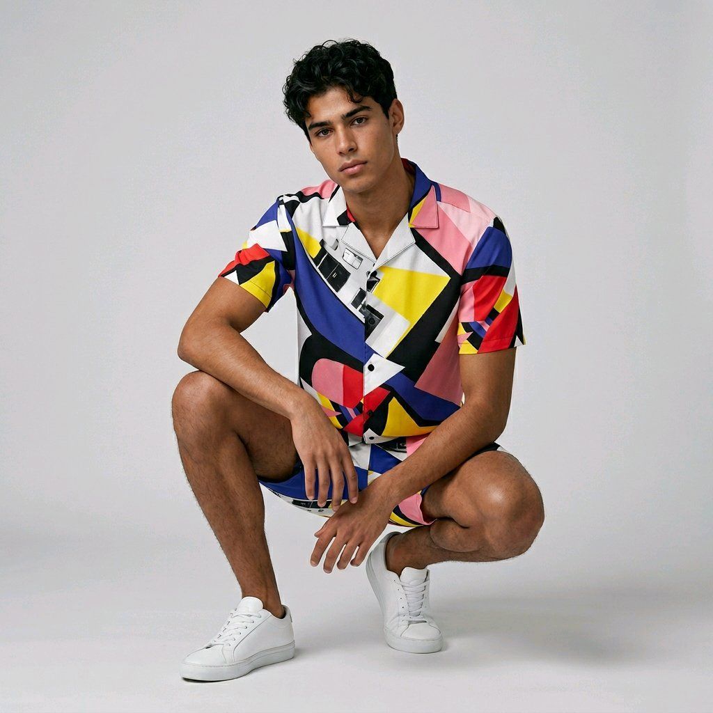 Bauhaus meets funkis, unisex button shirt