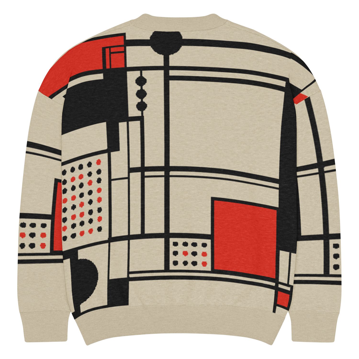 Pop arty, relaxed fit knitted crew neck sweater