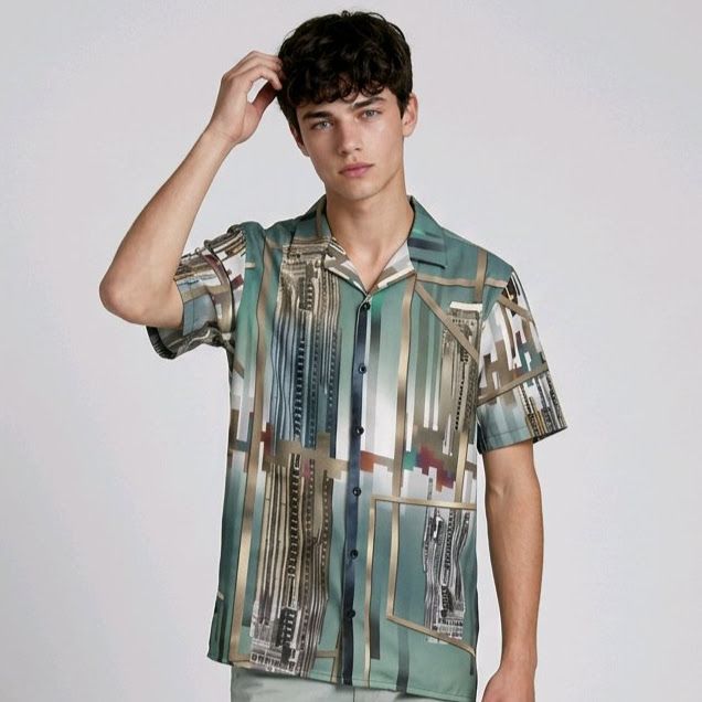 Habtoor City, unisex button shirt