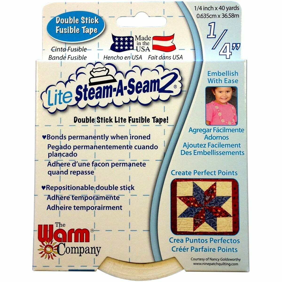 DOUBLE STICK LITE FUSIBLE TAPE (1/4&quot; x 40 YDS)  LITE STEAM-A-STEAM 2 | The Warm Company