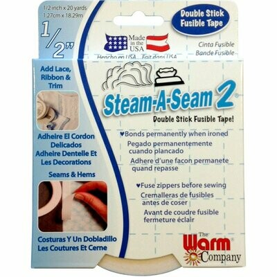 DOUBLE STICK FUSIBLE TAPE ( 1/2" X 20 YDS) STEAM-A-STEAM 2 | The Warm Company