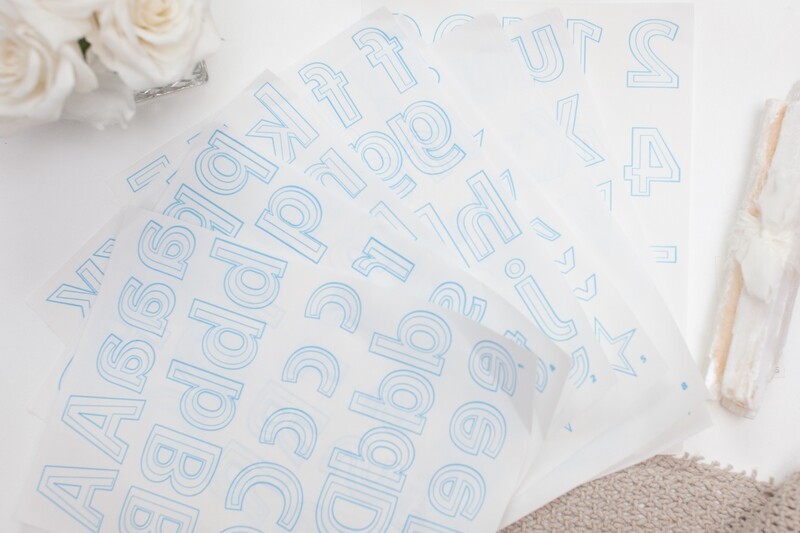 7 SHEETS OF LETTERS &amp; NUMBERS + 1 BLANK SHEET ( LITE STEAM-A-SEAM 2) | The Warm Company