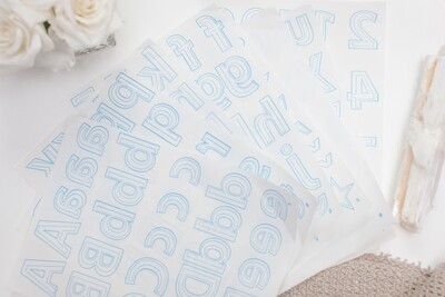 7 SHEETS OF LETTERS & NUMBERS + 1 BLANK SHEET ( LITE STEAM-A-SEAM 2) | The Warm Company