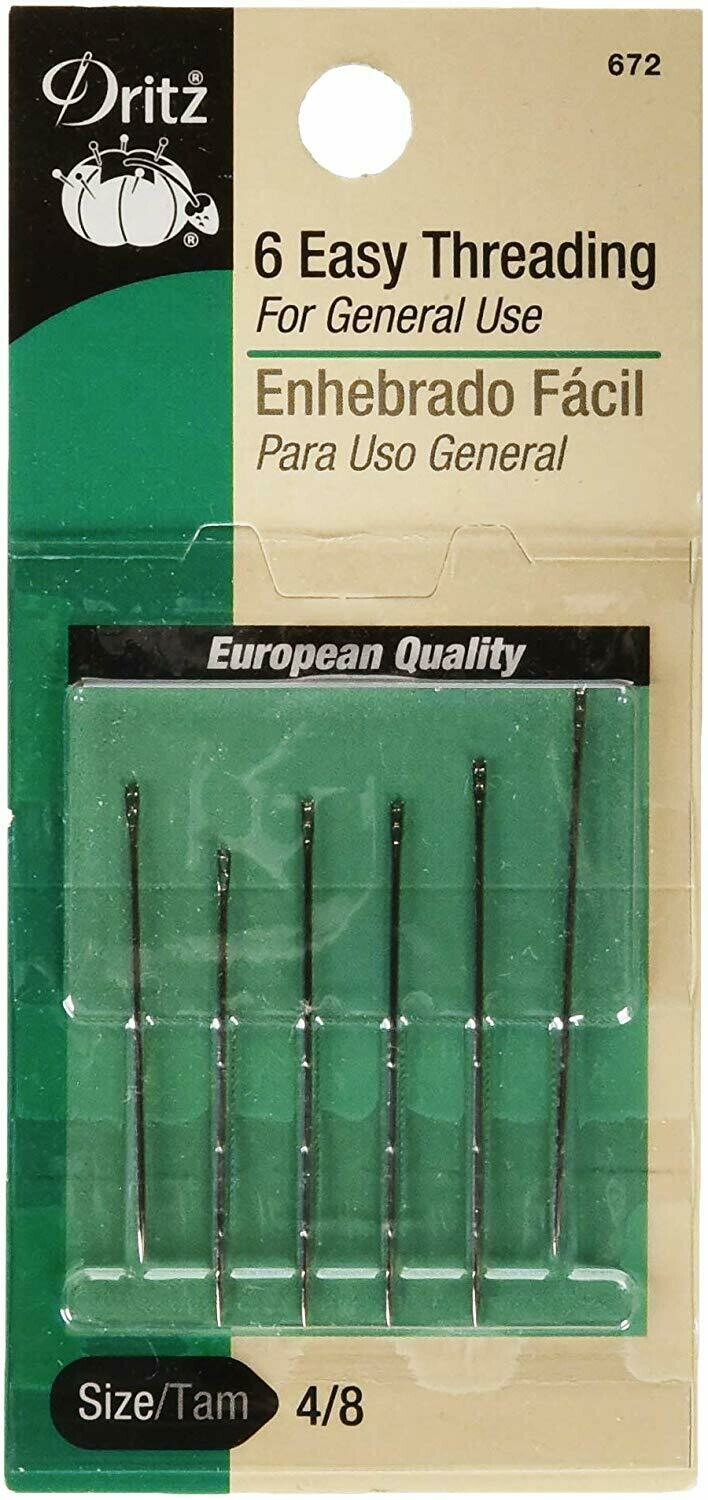 EASY THREADING NEEDLES (6 PC / 4/8 SIZE ) | Dritz