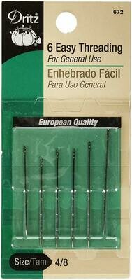 EASY THREADING NEEDLES (6 PC / 4/8 SIZE ) | Dritz