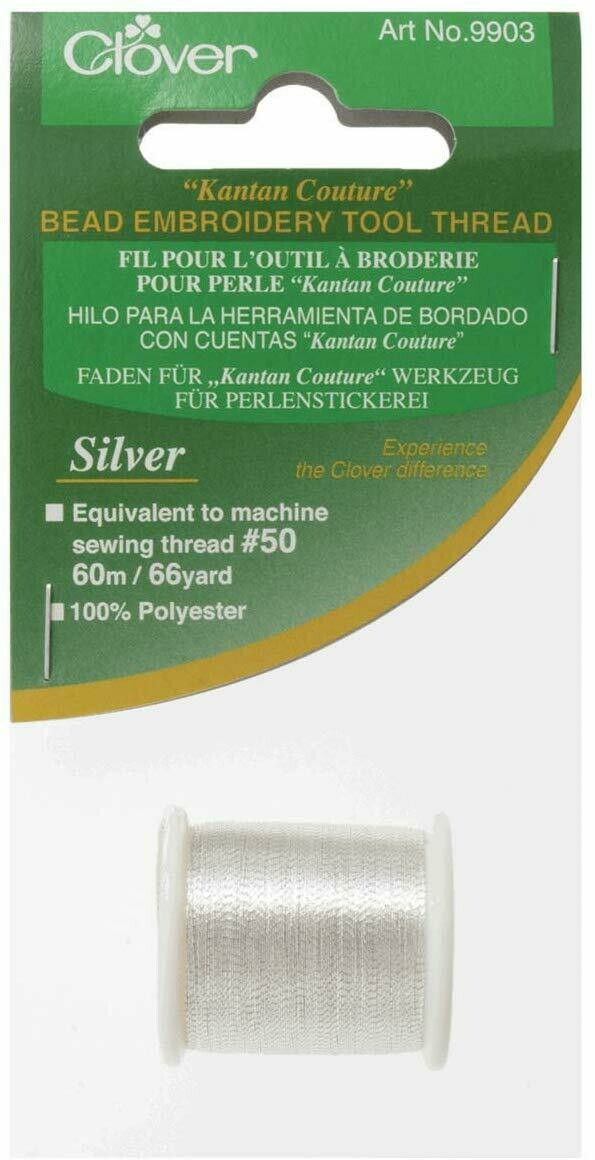 BEAD EMBROIDERY TOOL THREAD SILVER (66 YD) | Clover
