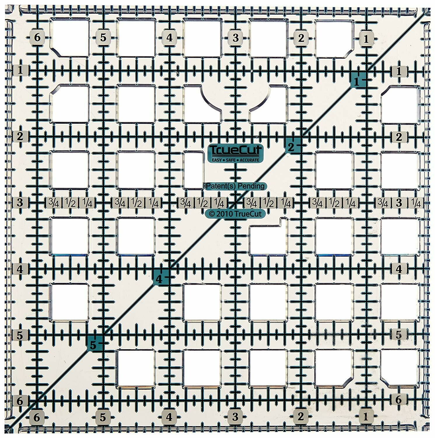 6 1/2" X 6 1/2" QUILTER'S RULER | True Cut