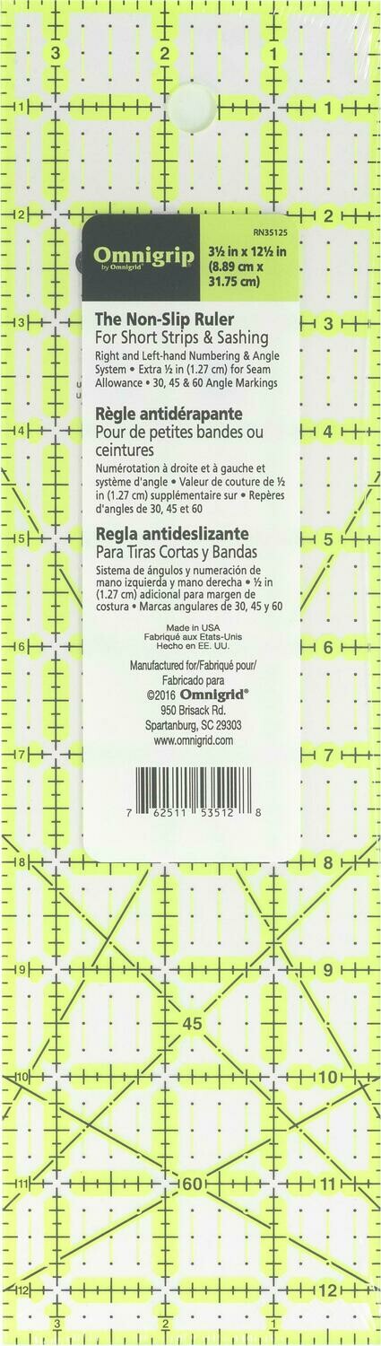 3 1/2&quot; x 12 1/2&quot; QUILTER&#39;S RULER | Omnigrid