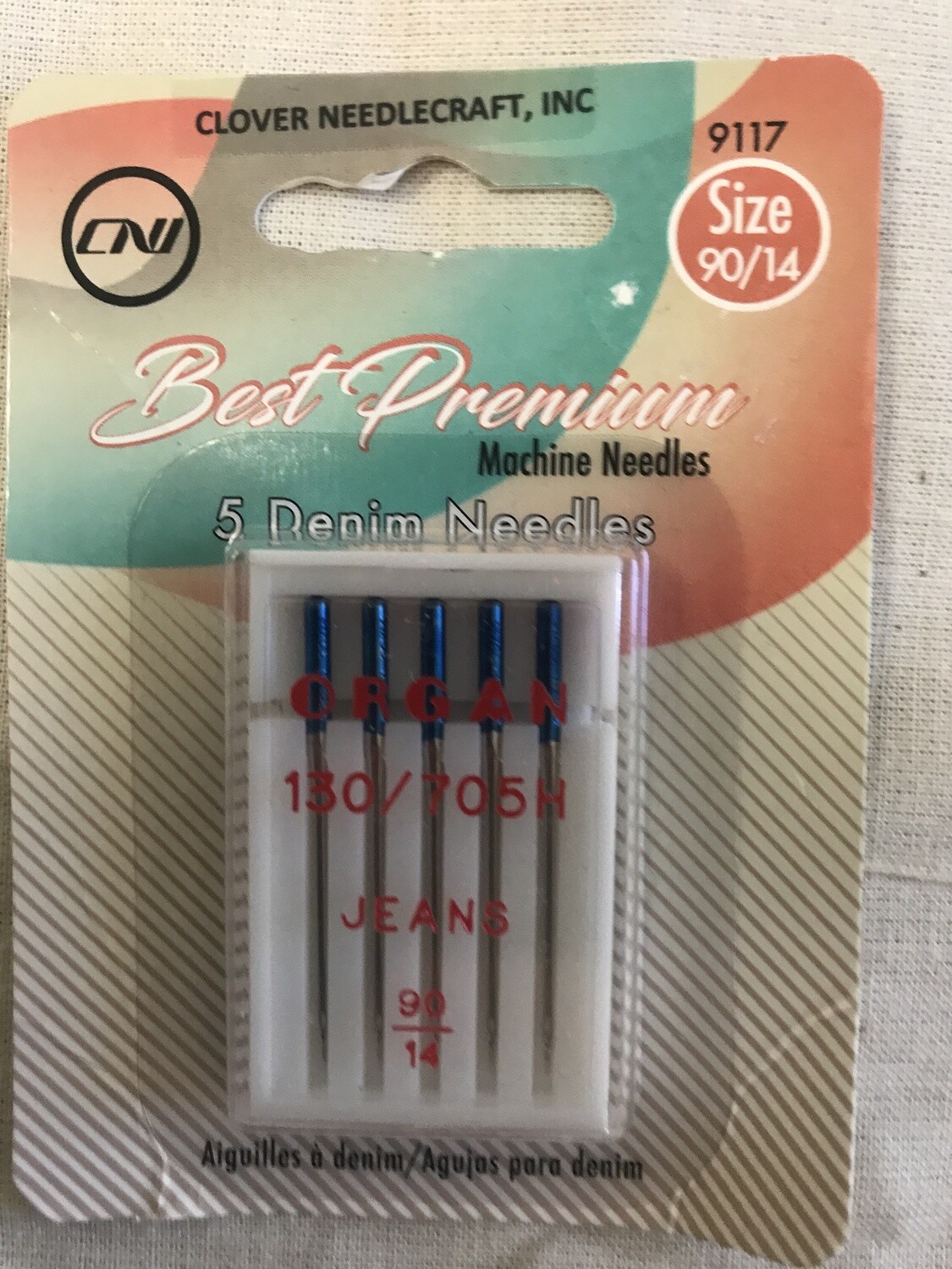 DENIM NEEDLES 90/14 (5 PC) Clover