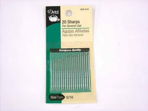 20 SHARPS NEEDLES (SIZE 5/10, 20 PC) | Dritz