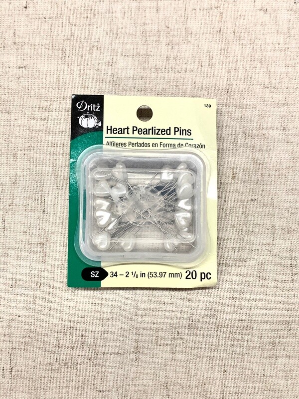 HEART PEARLIZED PINS (20 PC) 34 - 2 1/8" | Dritz