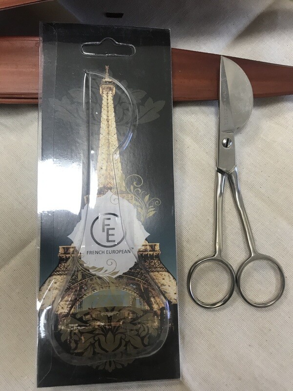 DUCKBILL 6&quot; NICKEL DOUBLE POINT APPLIQUE SERRATED SCISSORS | French European