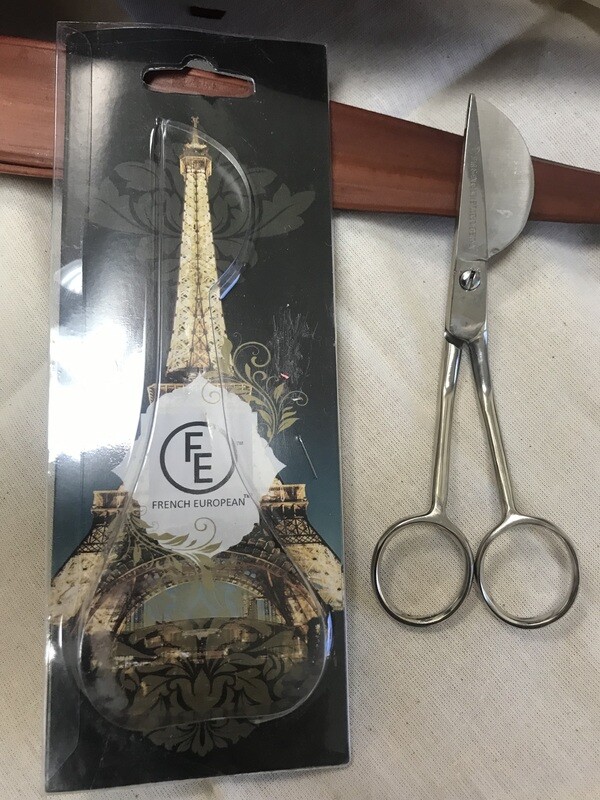 DUCKBILL 6&quot; CHROMIUM DOUBLE POINT APPLIQUE SERRATED SCISSORS | French European