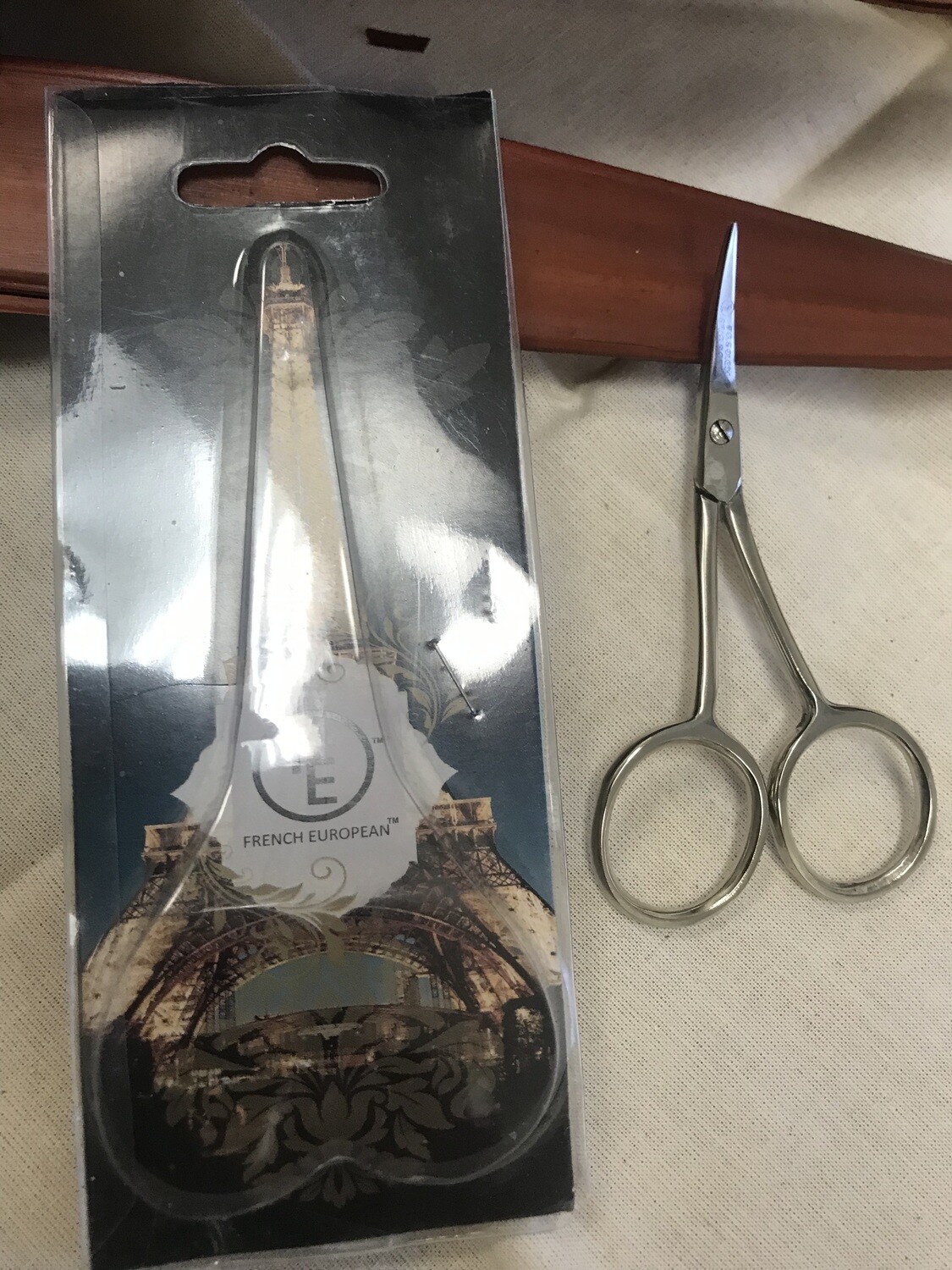 SINGLE CURVED 6" NICKEL METAL EMBROIDERY SCISSORS | French European