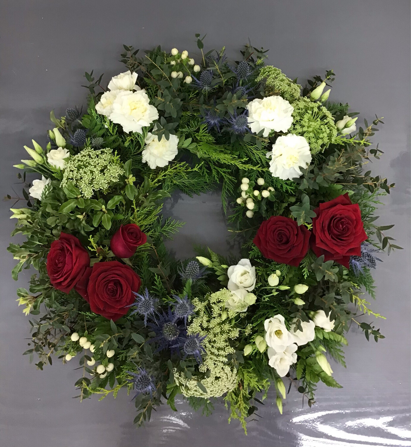 Blue Red And White Grouped Wreath 