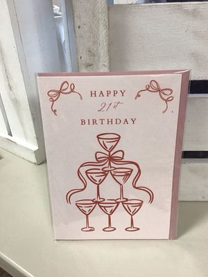 21st Birthday Flowers Candle and Card
