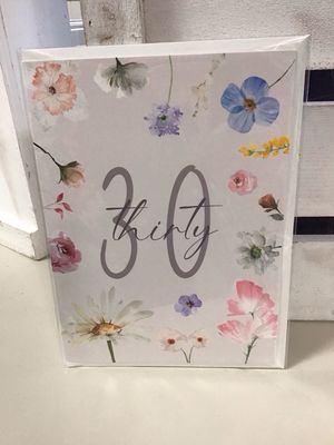 30th Birthday Flowers Candle And Card