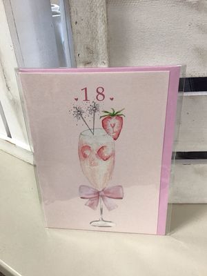 18th Birthday Flowers Candle and Card