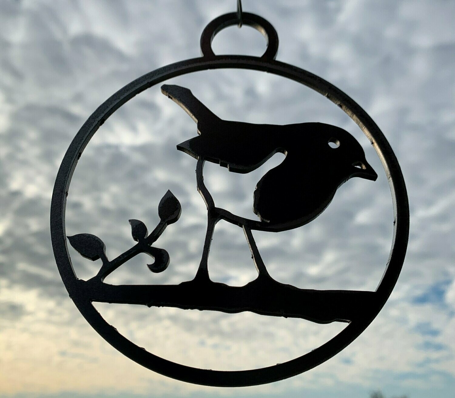 drie Roodborstje hanger - rond