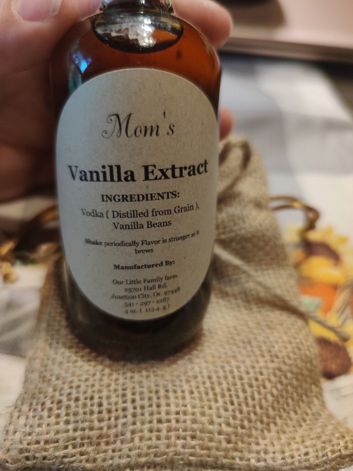 Mom's Vanilla Extract (vodka) 4oz