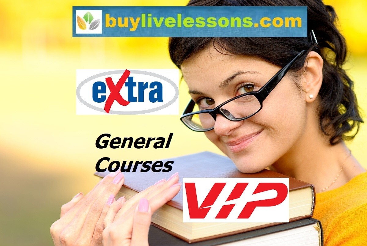 BUY 100 EXTRA GENERAL LIVE LESSONS FOR 30 MINUTES EACH