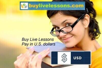 Buy Live Online Lessons - Pay in U.S. dollars ($/USD).