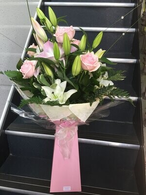 'Rose and Lily' Hand-tied bouquet