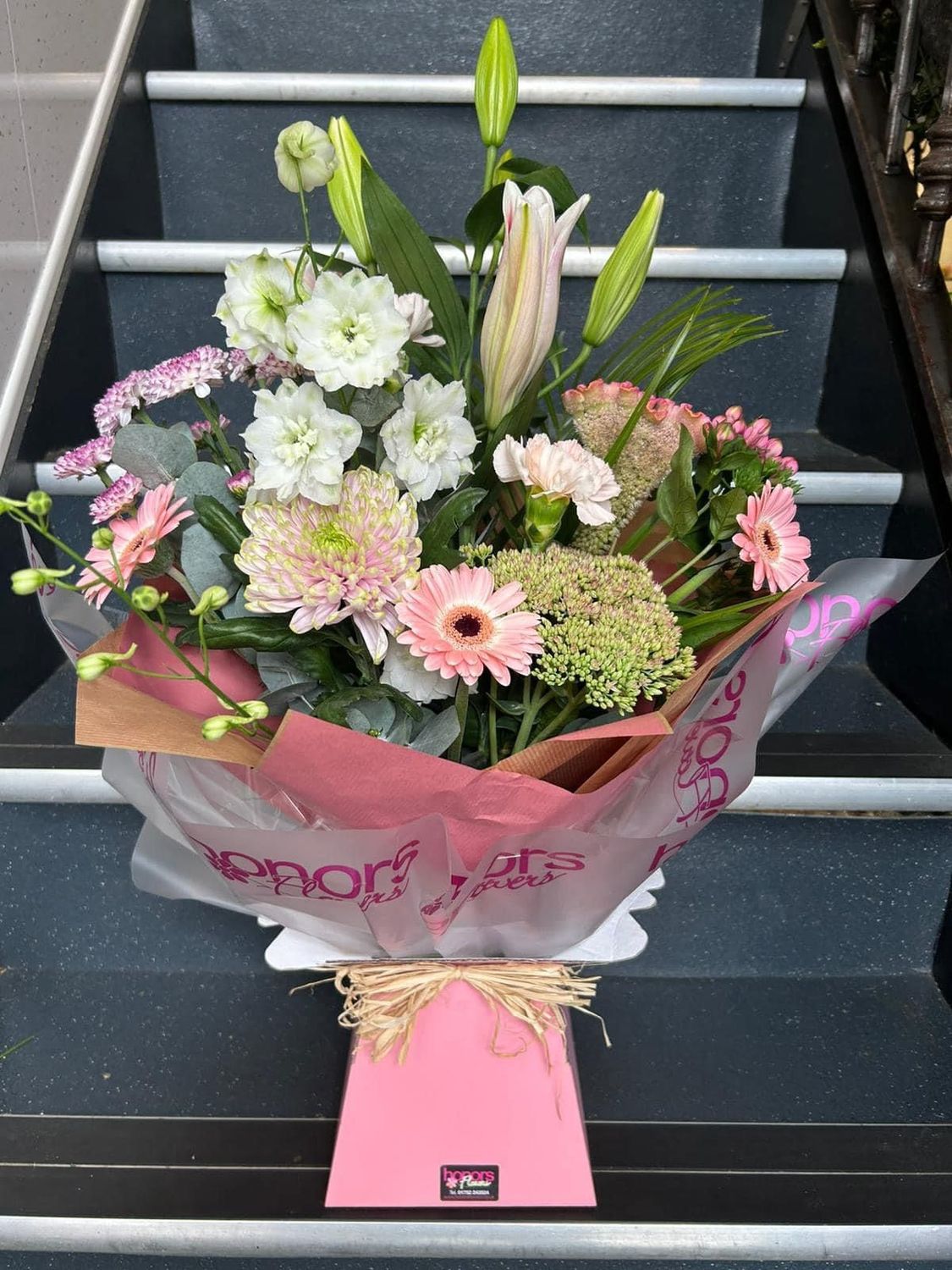 'Pretty pinks and pastels ' Florist Choice Hand-tied bouquet