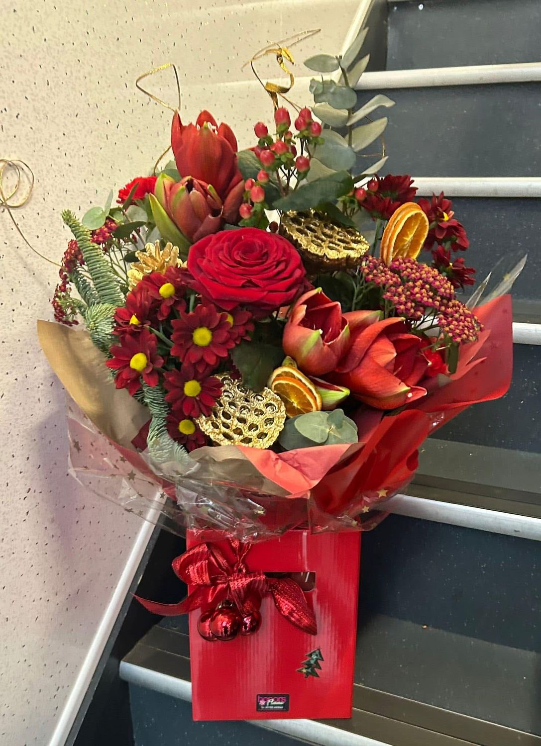 'Christmas Seasonal'  Hand-tied bouquet