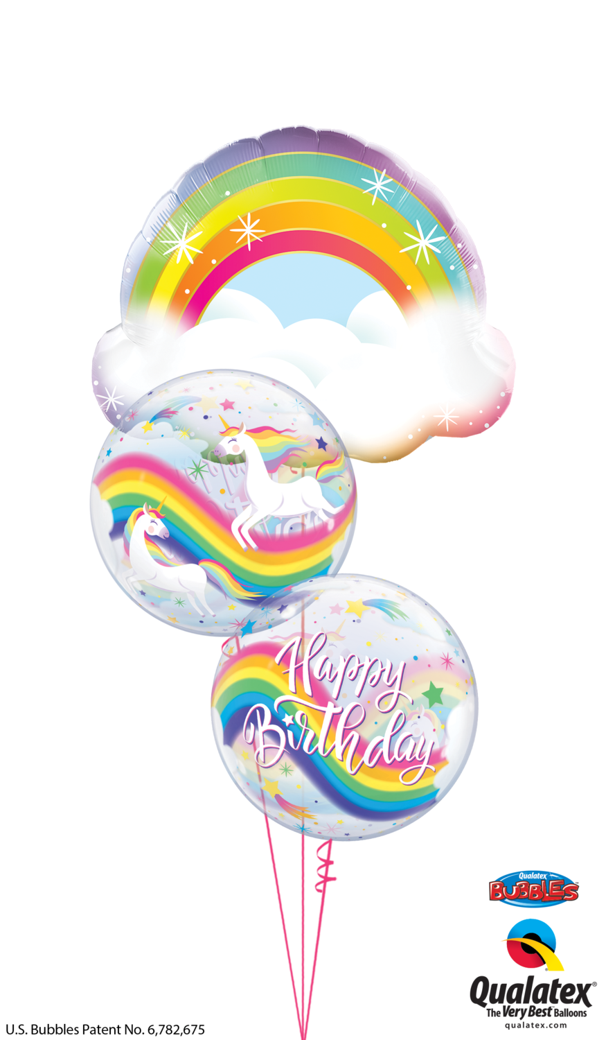 Rainbow Unicorns Happy Birthday Balloon Bouquet