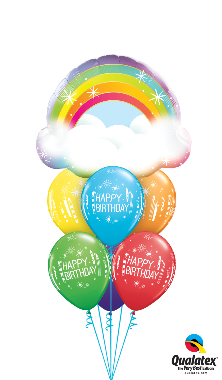 Over the Rainbow With Good Wishes! Happy Birthday Balloon Bouquet